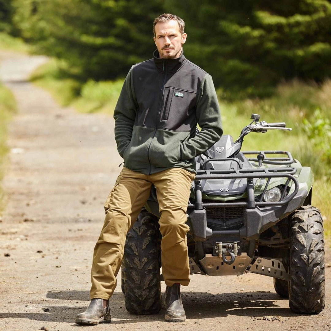 Mens Hybrid Jacket Fleece Black Olive MFLHYFL