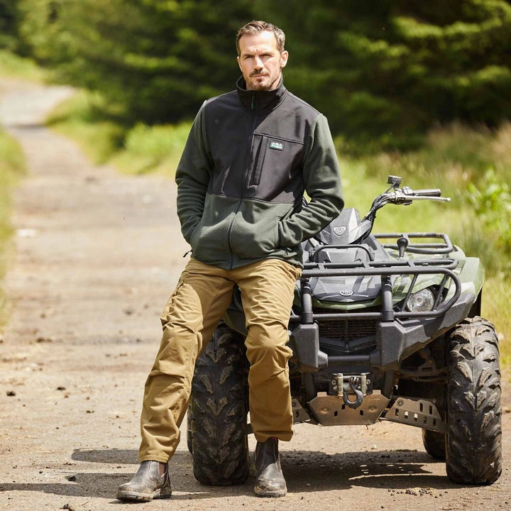 Mens Hybrid Jacket Fleece Black Olive MFLHYFL