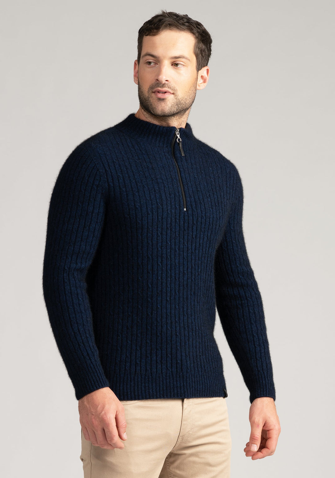 Mens Cable Half Zip Sweater