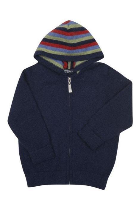 Kids Striped Zip Hoody-Native World-The WoolPress Arrowtown