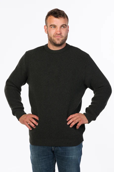 Mens Backyard Fisherman Sweater Hunter Green MS1526