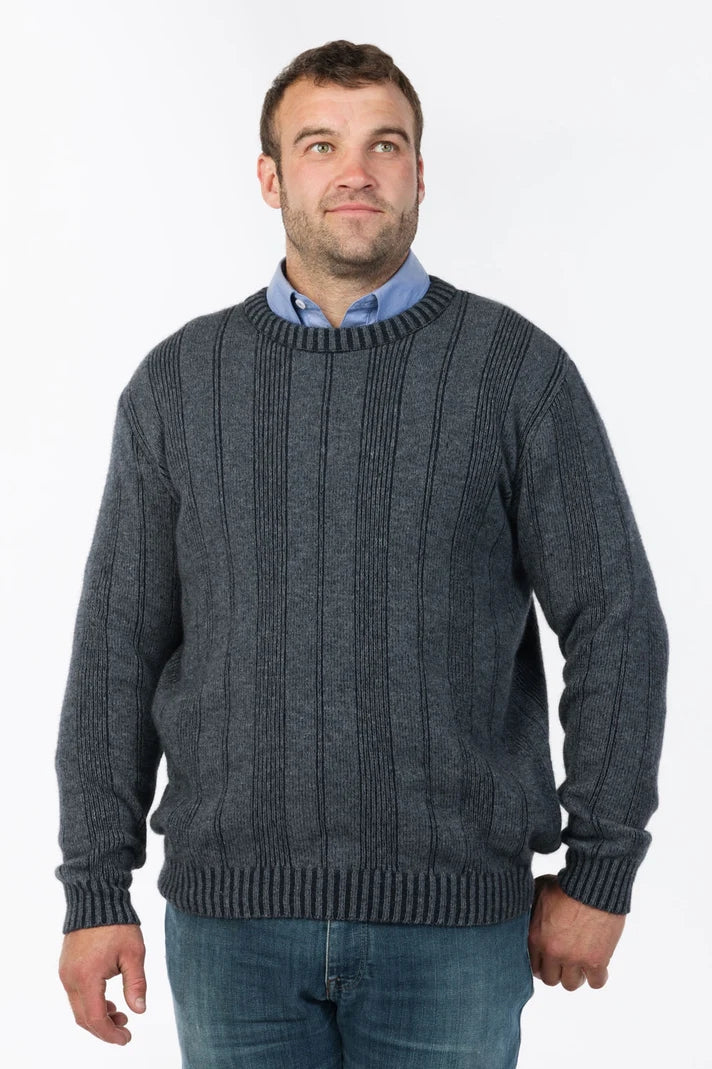 Mens Two Tone Ribbed Sweater