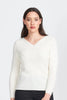 Womens LS V Rib Wrap Jumper Natural RM2055