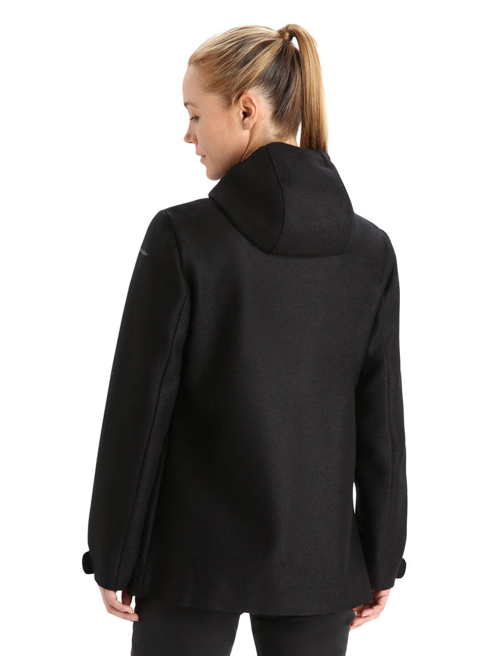 Womens Felted Merino Hooded Jacket - Black