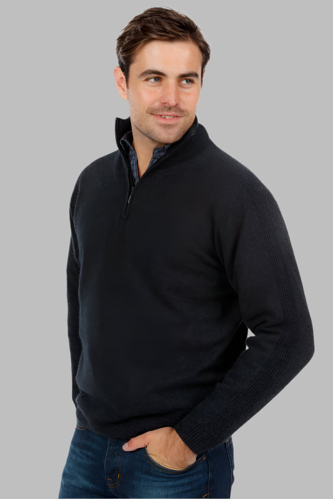 Mens Lightweight 1/2 Zip-Native World-The WoolPress Arrowtown
