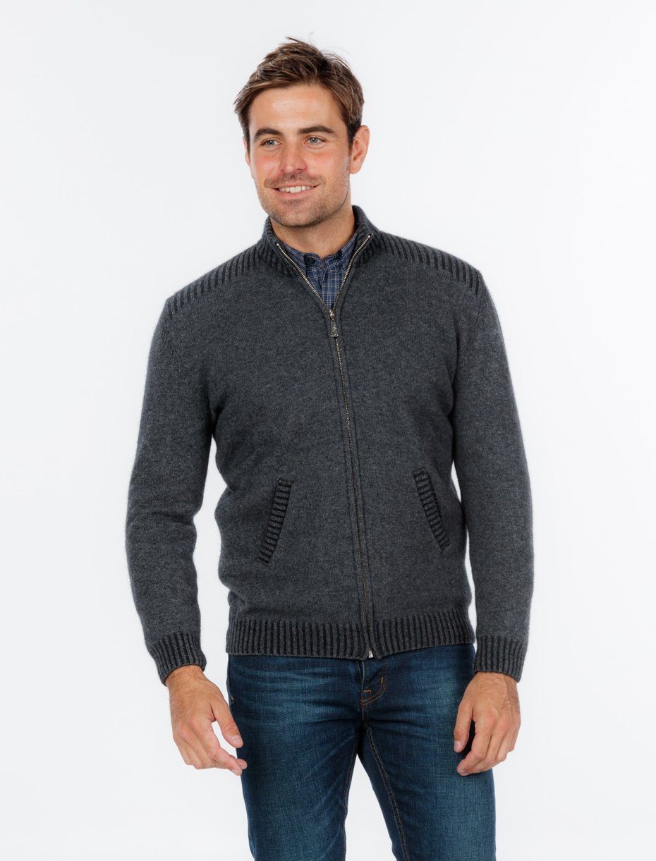 Mens Textured Half Zip Sweater-Native World-The WoolPress Arrowtown
