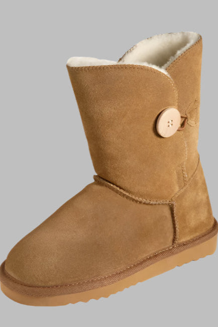 Mi Woollies Button Ugg Boot - Walnut