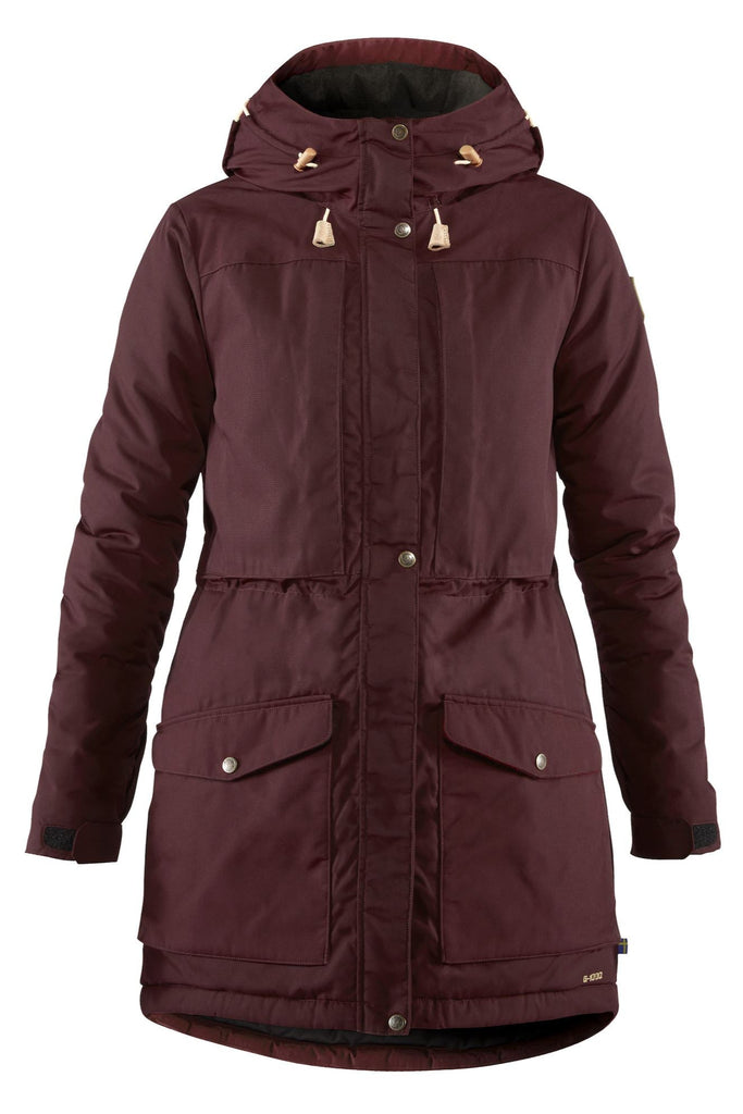 Womens Singi Wool Padded Parka - Dark Garnet CF89859